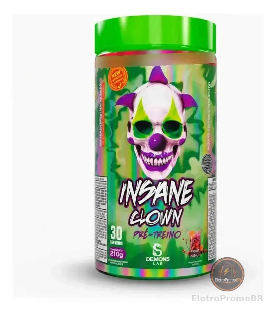 Pré Treino Insane Clown 210g Demons Lab Pra Energia E Foco Fruit Punch