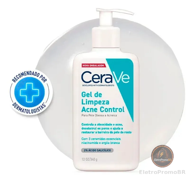 Gel de Limpeza para Pele Oleosa e Acneica, Acne Control CeraVe, 340g