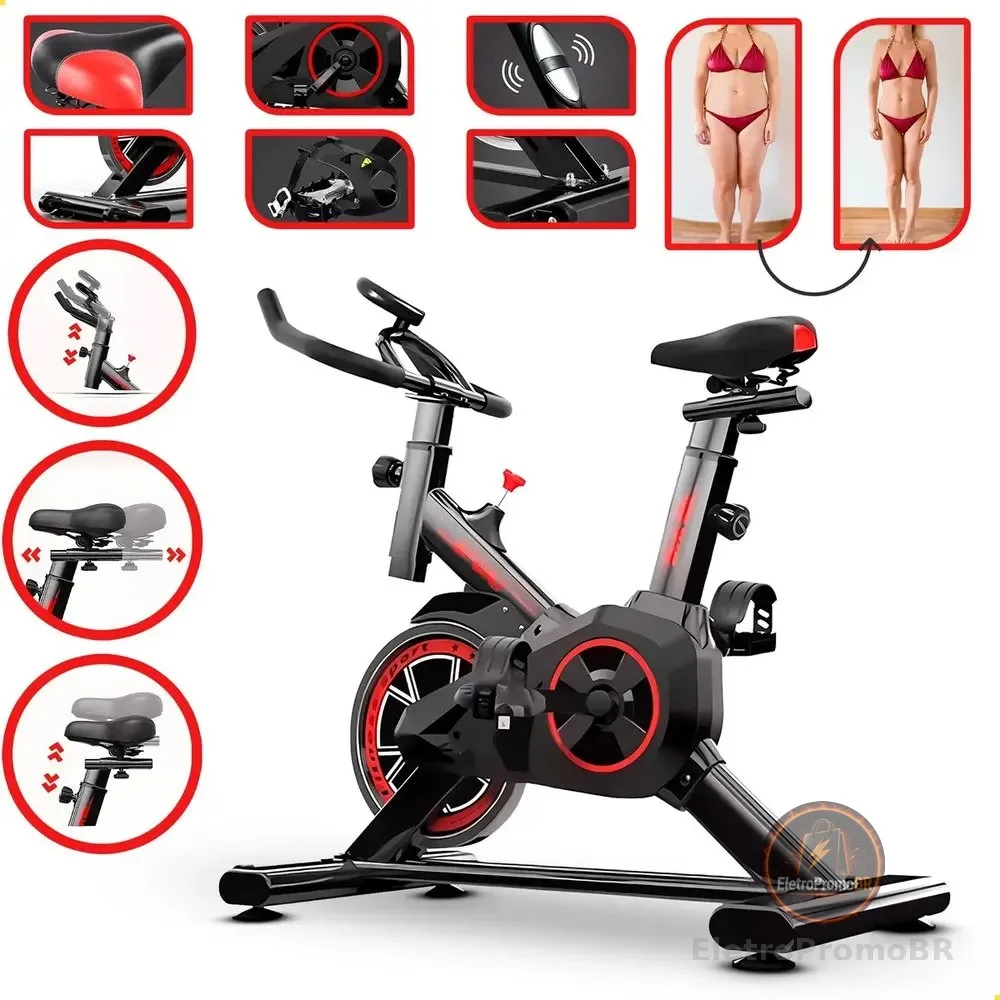 Bicicleta Ergometrica Spinning Academia Bike Profissional Vermelho