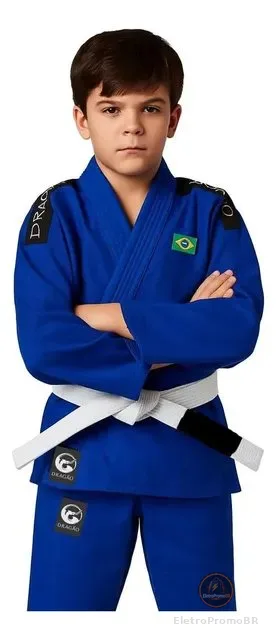 Kimono Infantil Kids Jiu Jitsu Azul + Faixa Gratis