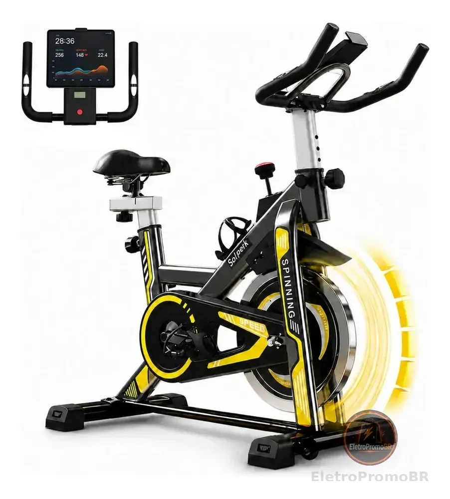 Bicicleta Spinning Romantic Crown Preto Roda Inércia 13kg