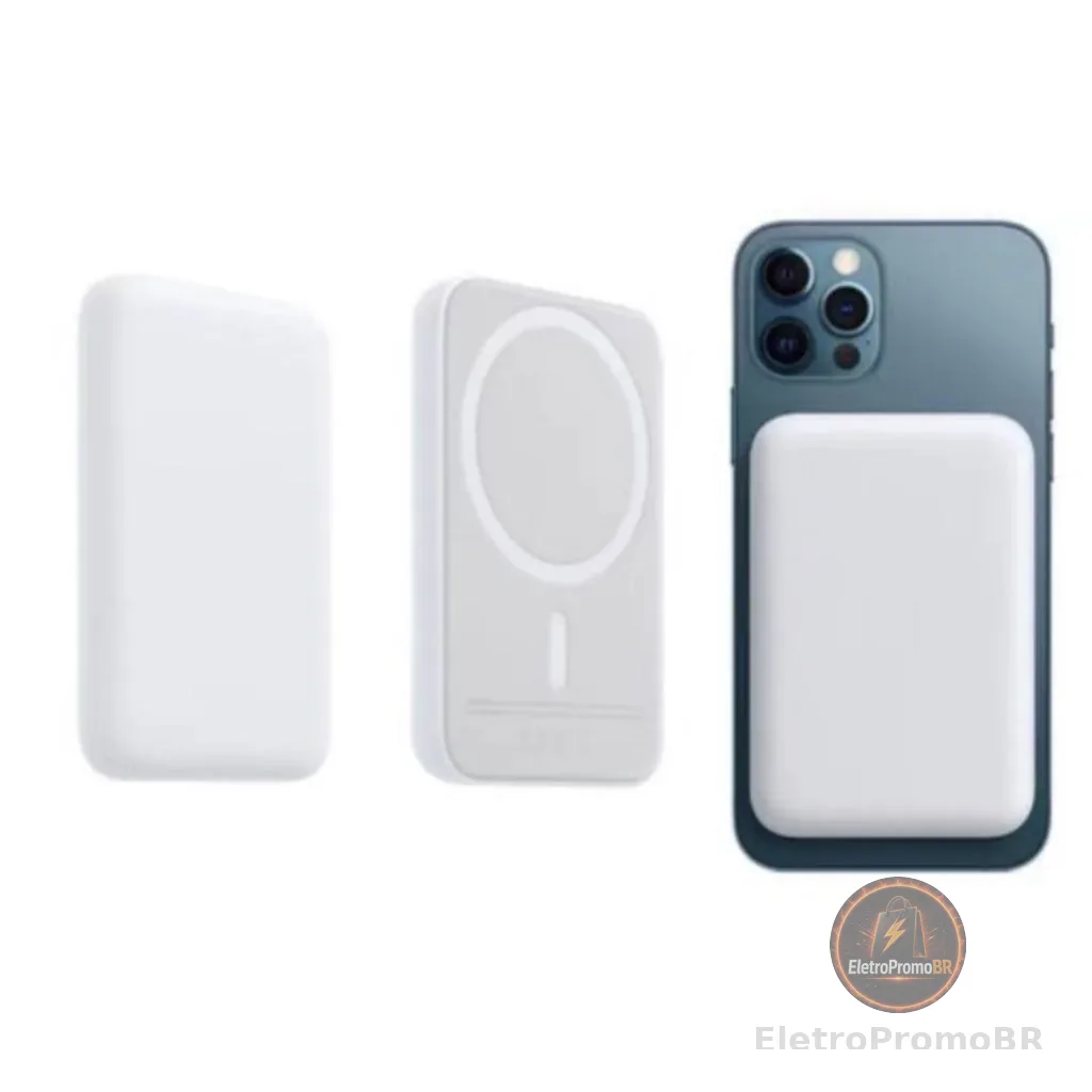 Carregador Portátil 10000Mah Sem fio Bateria Carga
