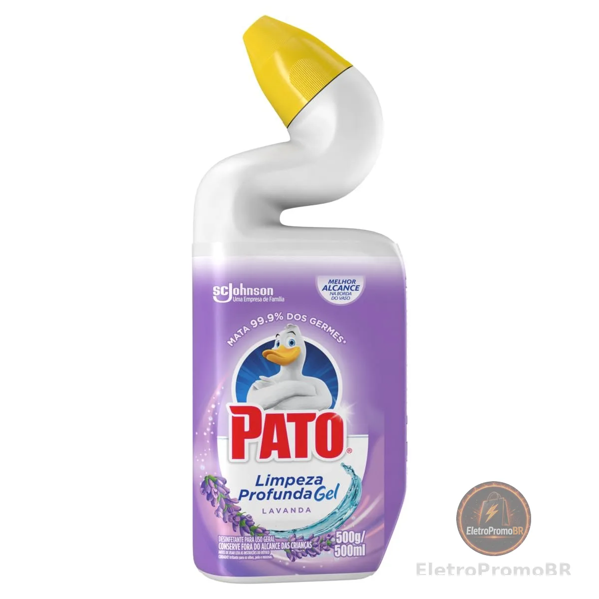 Pato Limpador Sanitário Gel Desinfetante, Lavanda, Limpeza Profunda, 500ml