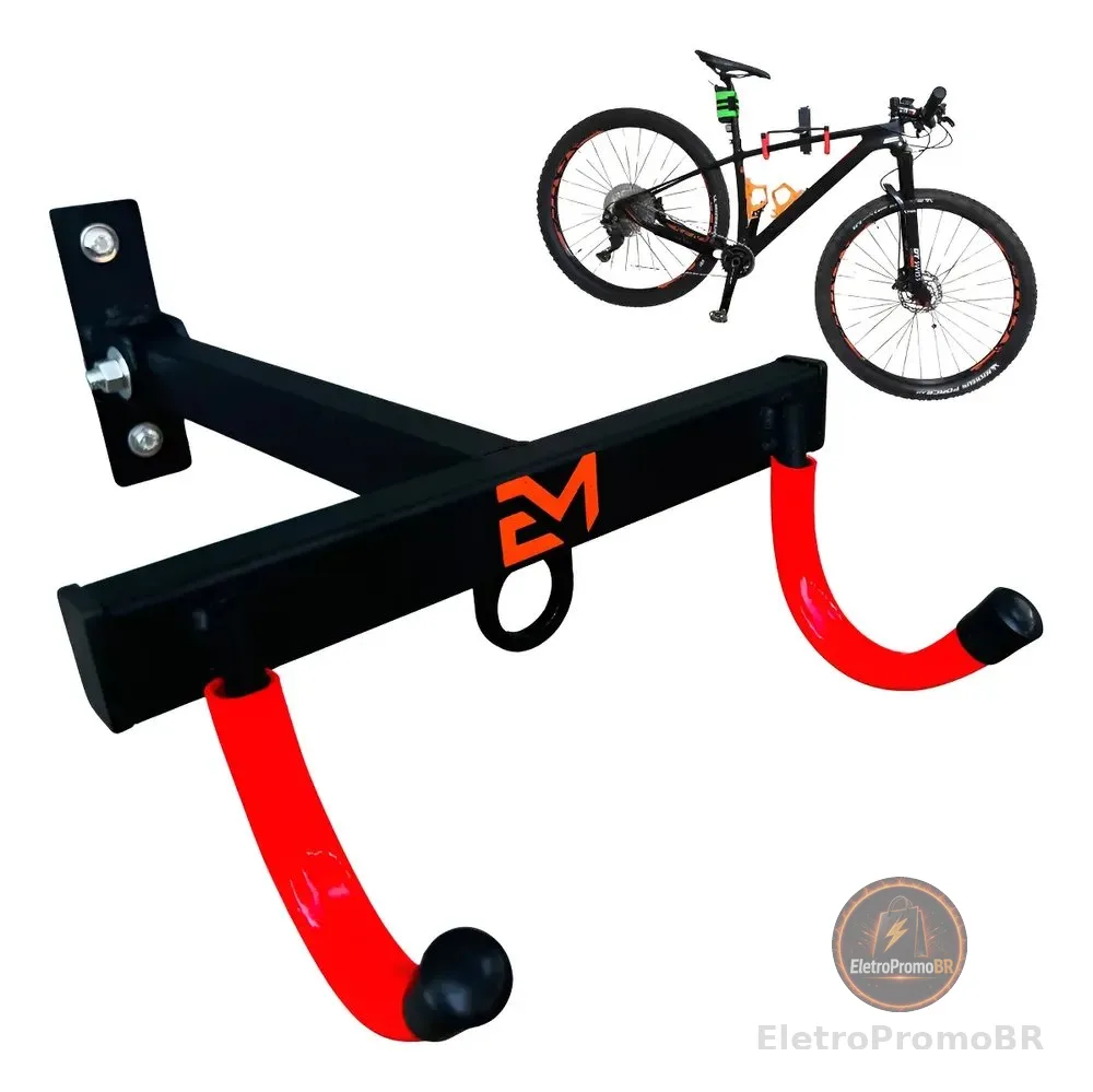 Suporte De Parede Horizontal Universal Para Bike Mtb Speed Preto