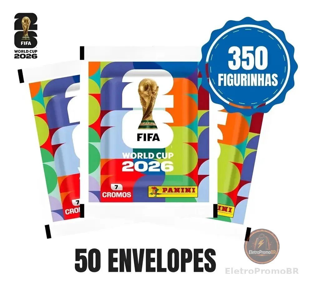 Kit Com 350 Figurinhas Da Copa Do Mundo 2026 - 50 Envelopes