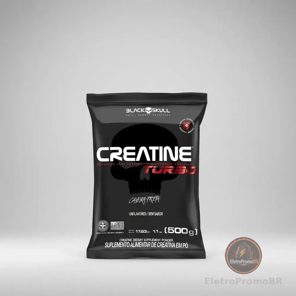 Creatine Turbo 500g Refil Black Skull USA Sem Sabor