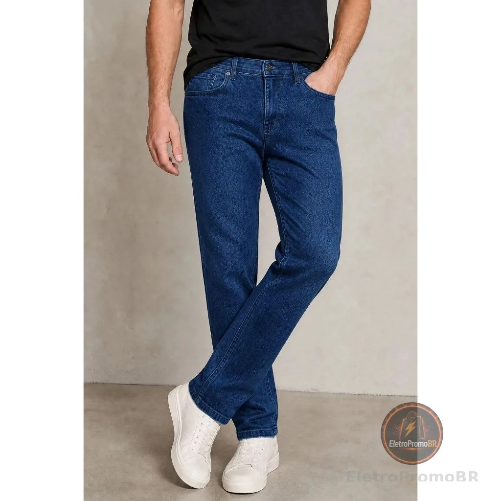 Calça Jeans Regular Básica Clássica Polo Wear Jeans Médio