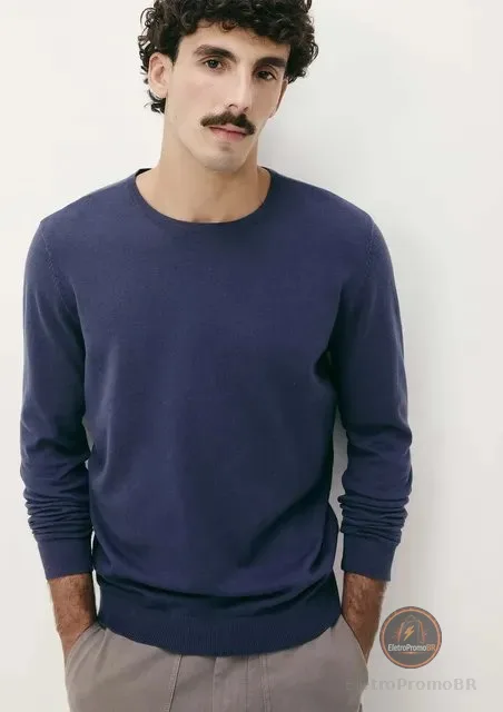 Blusão Básico Masculino Em Tricô De Algodão Hering