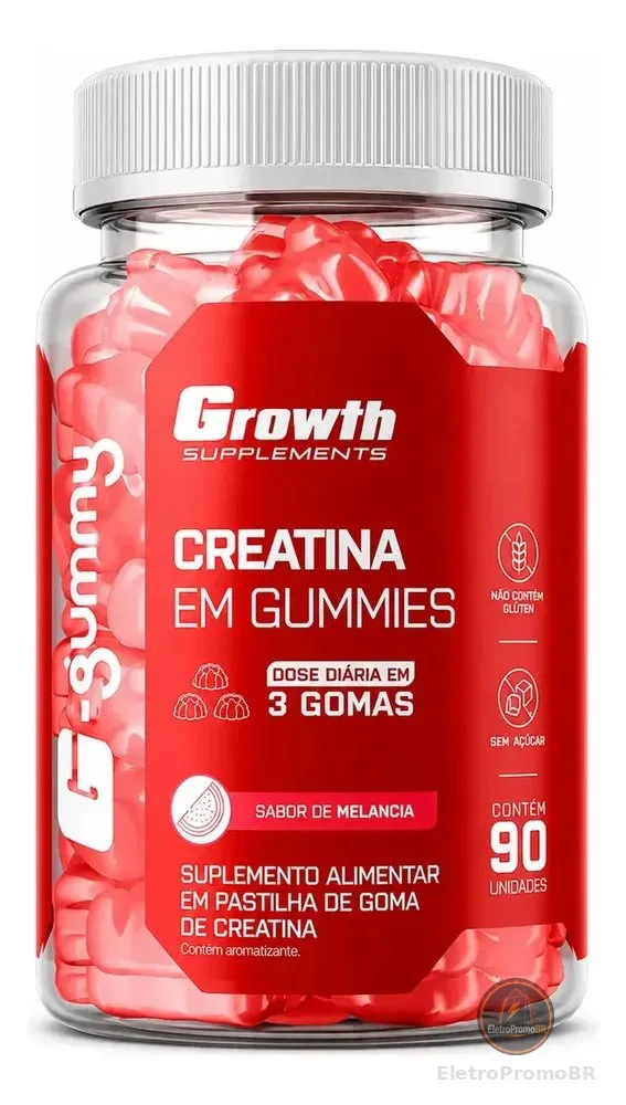 Creatina Em Gummies Growth Supplements 90 Gomas Gummy Melancia