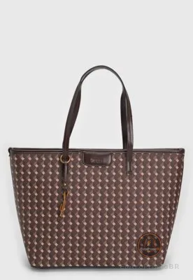 Bolsa Tiracolo Santa Lolla Monograma Tote Marrom