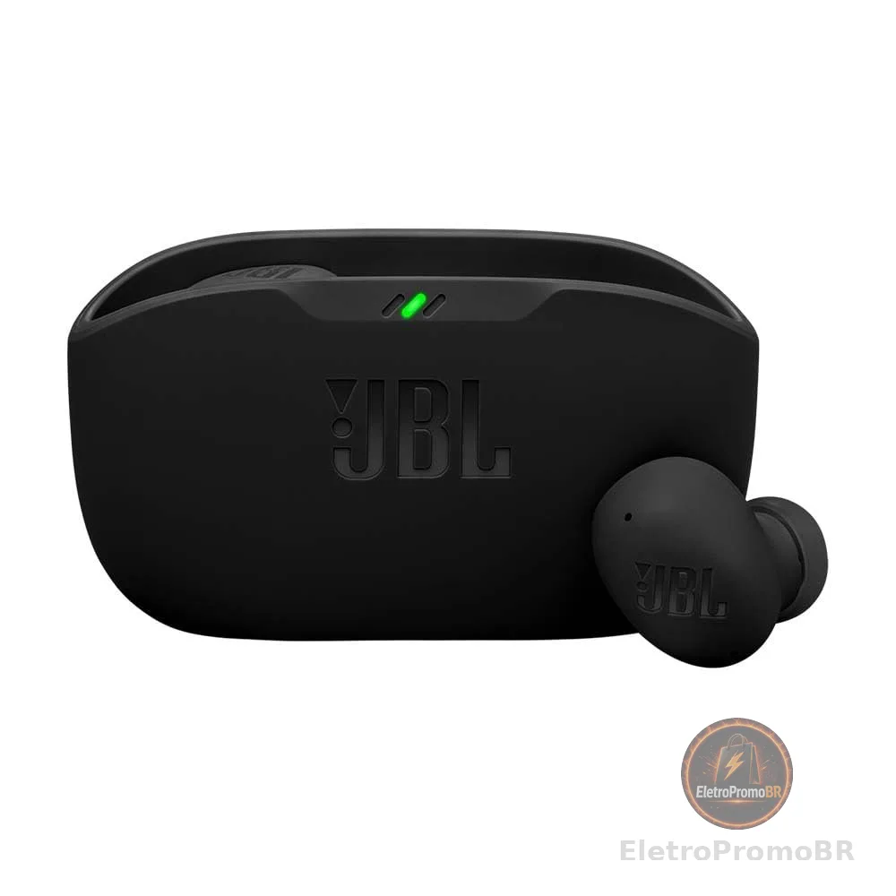 Fone de Ouvido Sem Fio, JBL, Bluetooth, Wave Buds 2, Intra Auricular, Sem Fio, Resistente À Água e Poeira - Preto