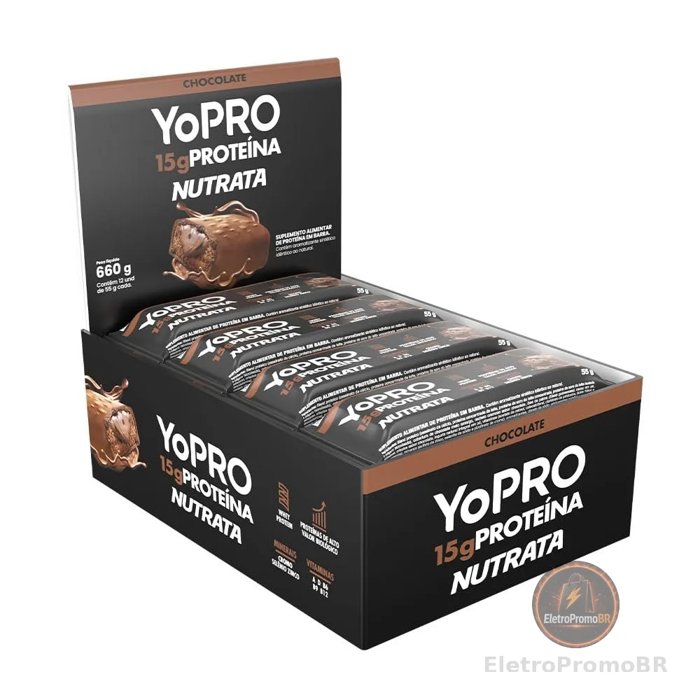 NUTRATA YOPRO 55G DISPLAY C/ 12 BARRAS - CHOCOLATE