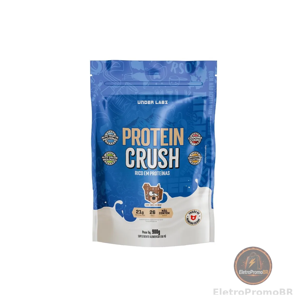 Protein Crush (900g) — Under Labz | 21g Protein per Serving, Incredible Taste (Swiss Chocobear), Low Carb, High Absorption — Hypertrophy Support and Muscle Recovery