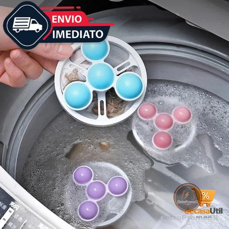 Filtro Coletor de Pelos Fiapos Flutuante Para Máquina de Lavar Roupa Reutilizável