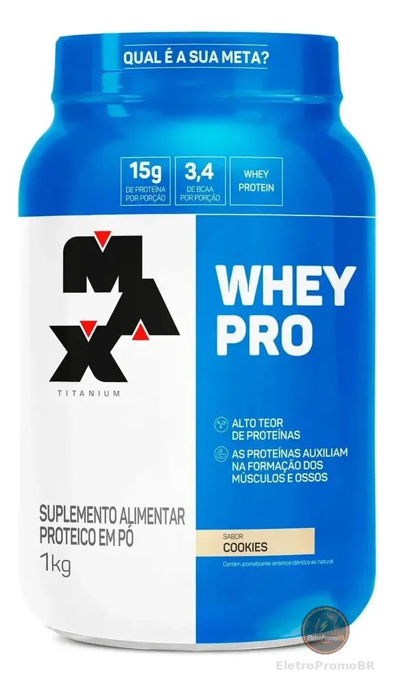 Suplemento Em Pó Whey Pro Max Titanium 1kg Sabor Cookies Cookies
