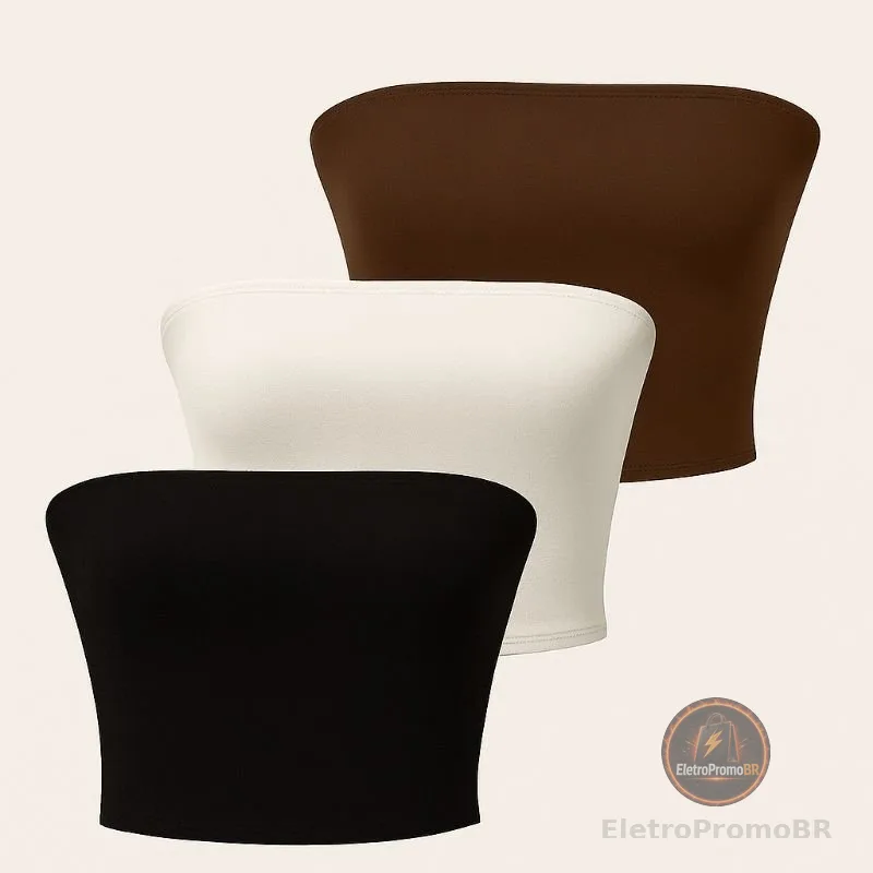 Kit 3 Cropped Tube Tomara Que Caia RF 015