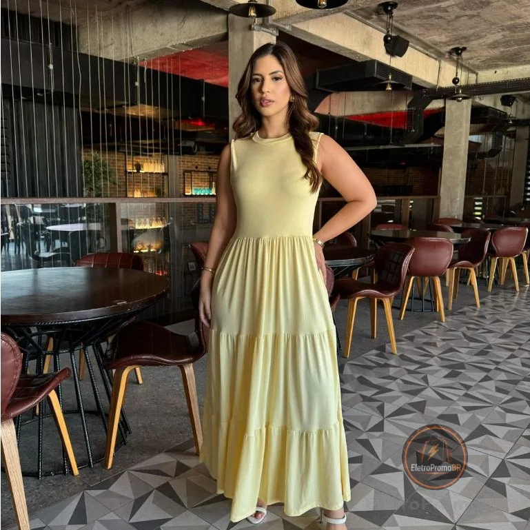 Vestido Longo Suede Veste do 38 ao 44