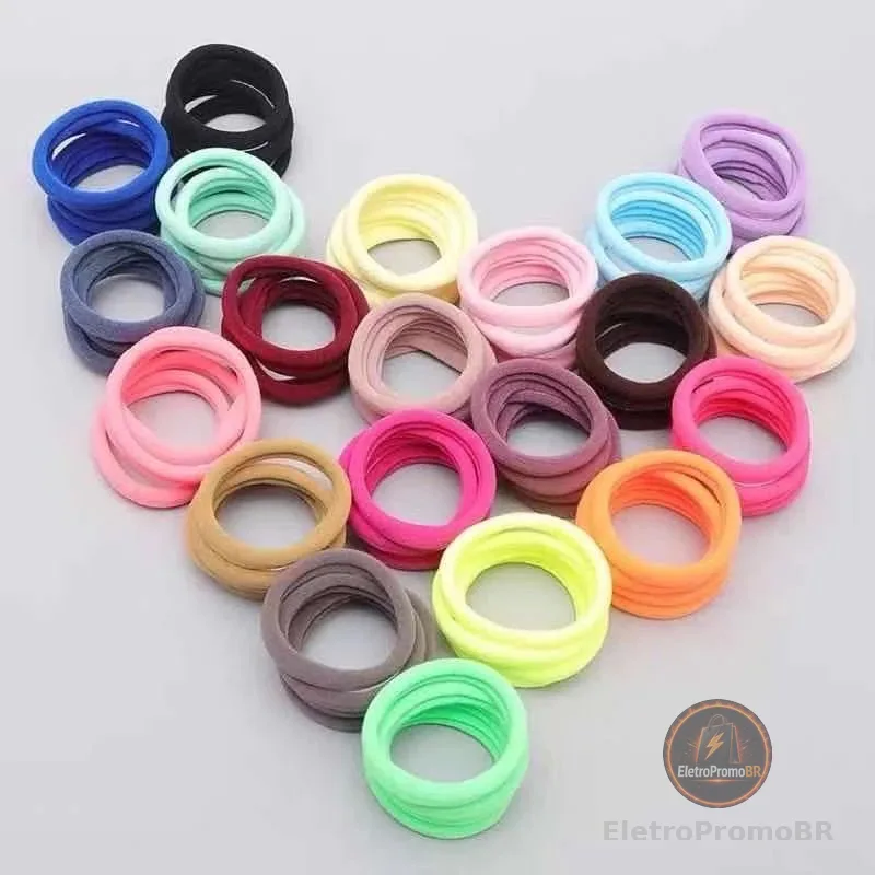 Kit 288 Elástico para Cabelo Várias Cores Xuxinha Prendedor de Cabelo