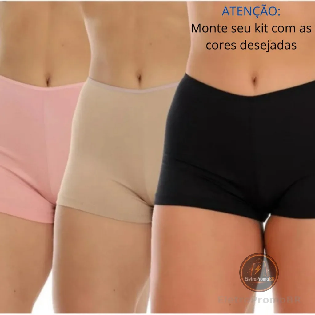 Kit 2 Anágua Shortinho Íntimo Segunda Pele Conforto Lingerie Modeladora Short Curto Short Para Saia e Vestido
