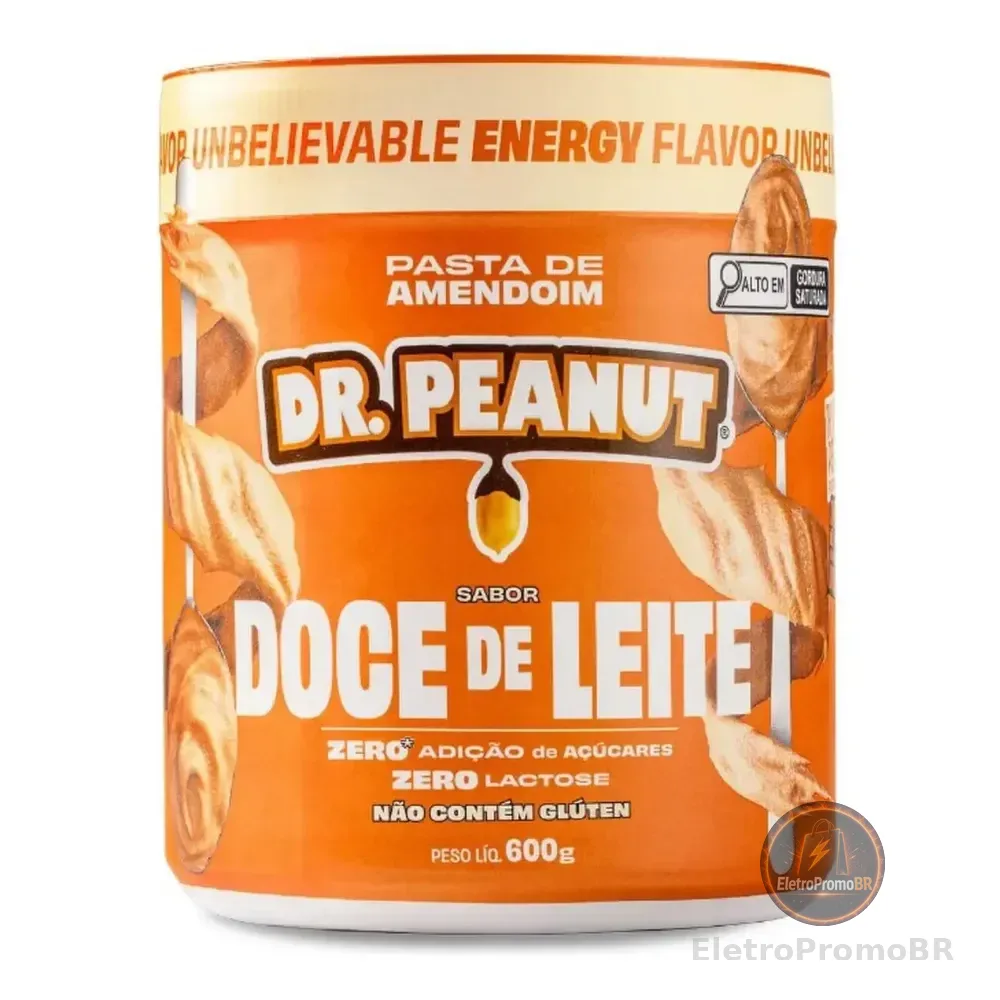 Pasta De Amendoim Dr. Peanut Com Whey Sabor Doce De Leite 600g