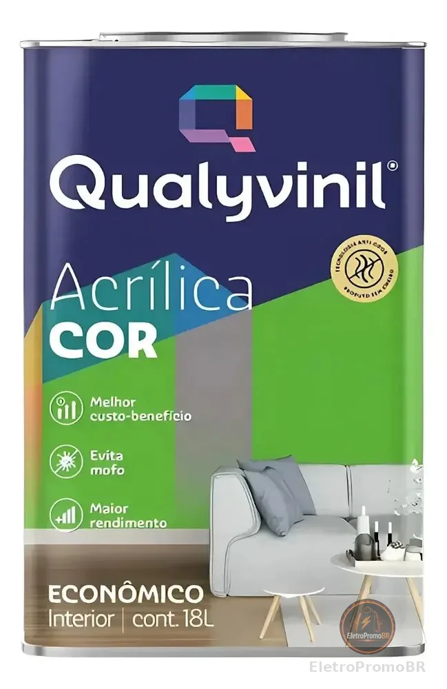 Tinta Acrílico Parede Qualyvinil Sua Cor!! Acabamento Fosco Cor Açaí