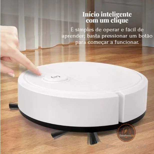 Robô Aspirador 3 em 1 Varre, Aspira e limpar  - Limpeza Automática Inteligente e Silenciosa