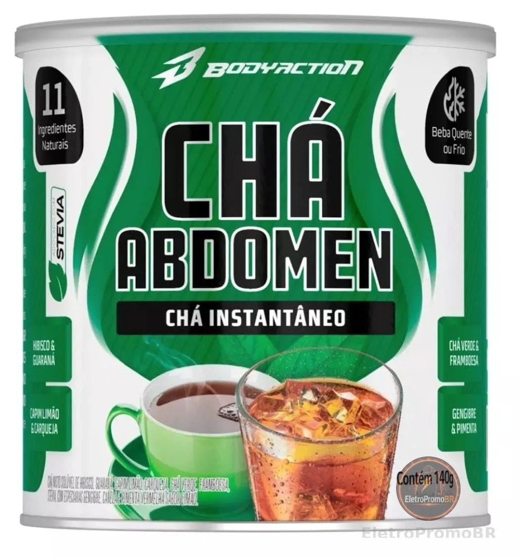 Cha Abdomen Instantâneo 140 gramas, sabor Framboesa Body Action
