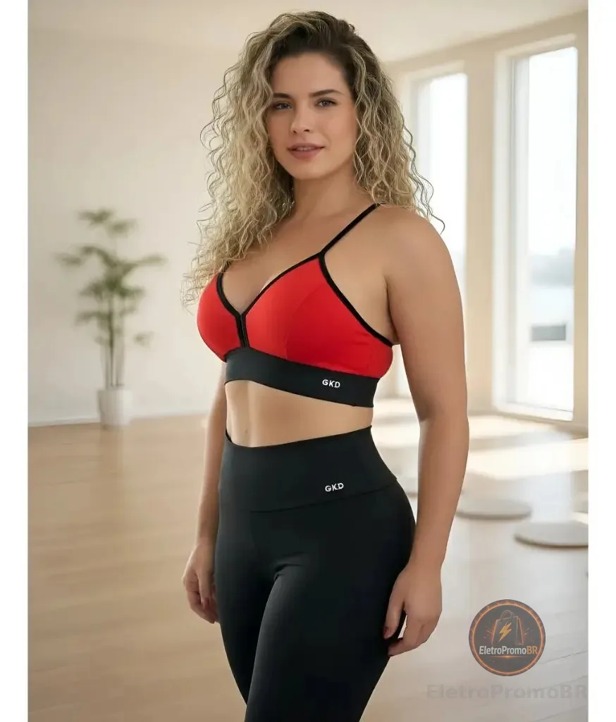 Conjunto Gkd Zero Transparência Calça Preta Cós Alto E Top