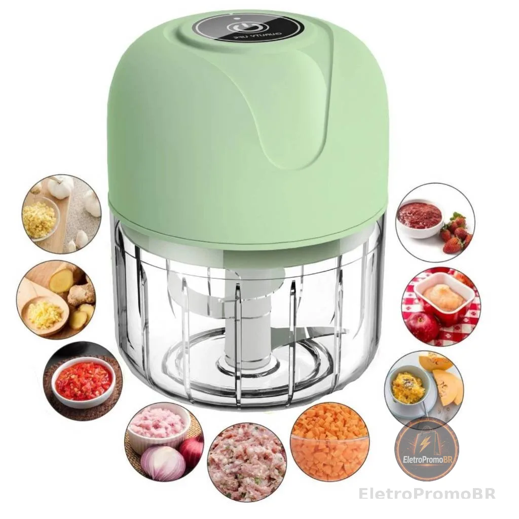 Mini Processador Triturador Sem Fio Elétrico De Alimentos Para Legumes Alho Gengibre 250ML