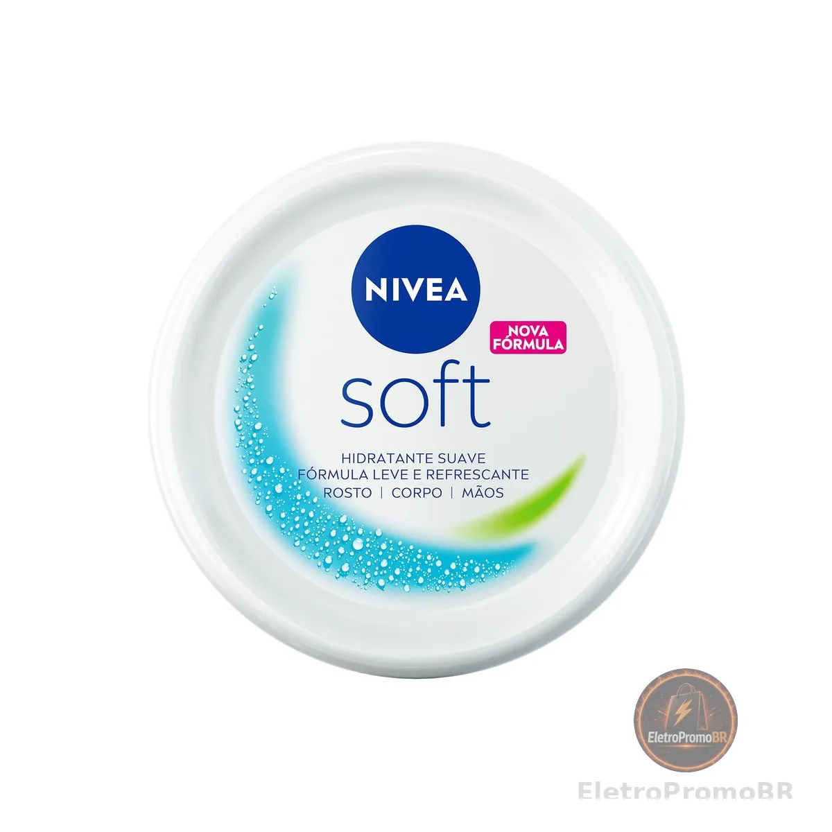 NIVEA Creme Hidratante Soft 48g, Hidratação Suave 48h, Fórmula Leve e Refrescante, Rápida Absorção, Corporal e Facial