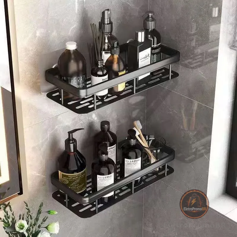 1/2 Peças Suporte de Canto e Reta Porta Shampoo Prateleira Para Banheiro Organizador com Adesivo