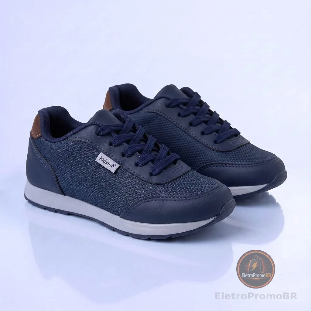 Kidstep Tenis Escolar Infantil Masculino Jogging Marinho 20 ao 36
