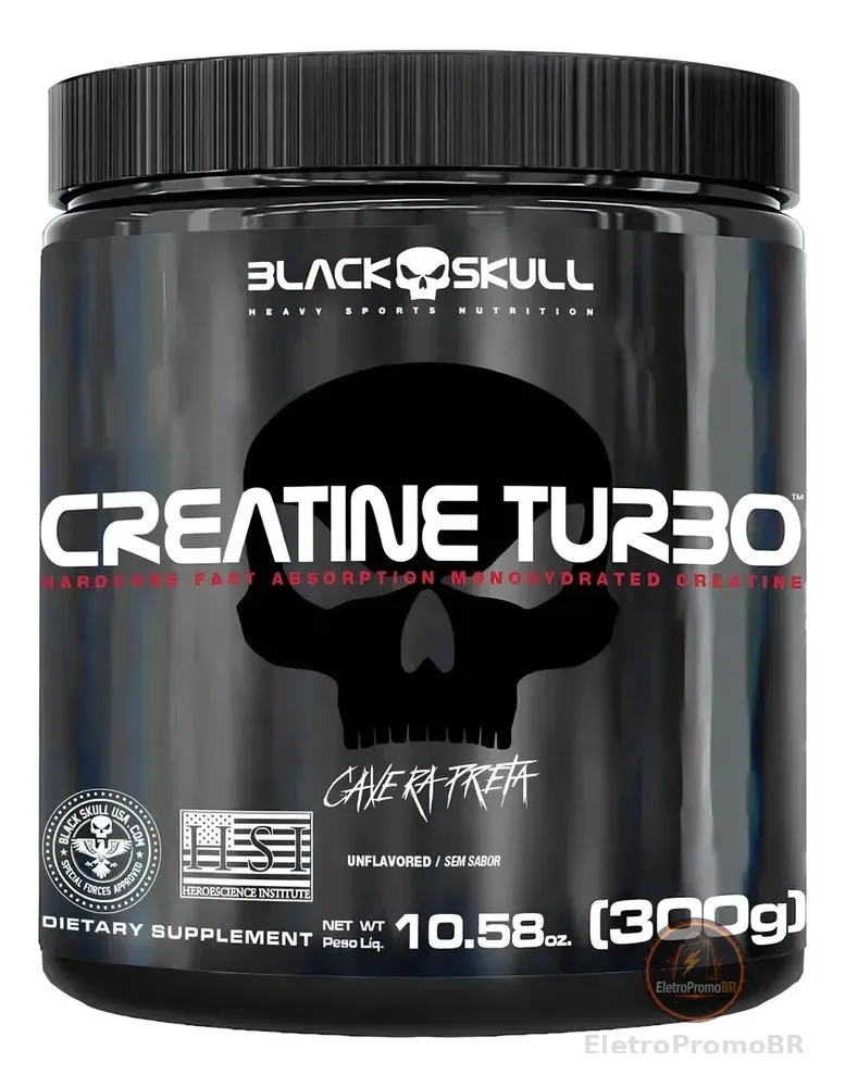 Suplemento em Pó 300g Caveira Preta Turbo Black Skull Sem sabor