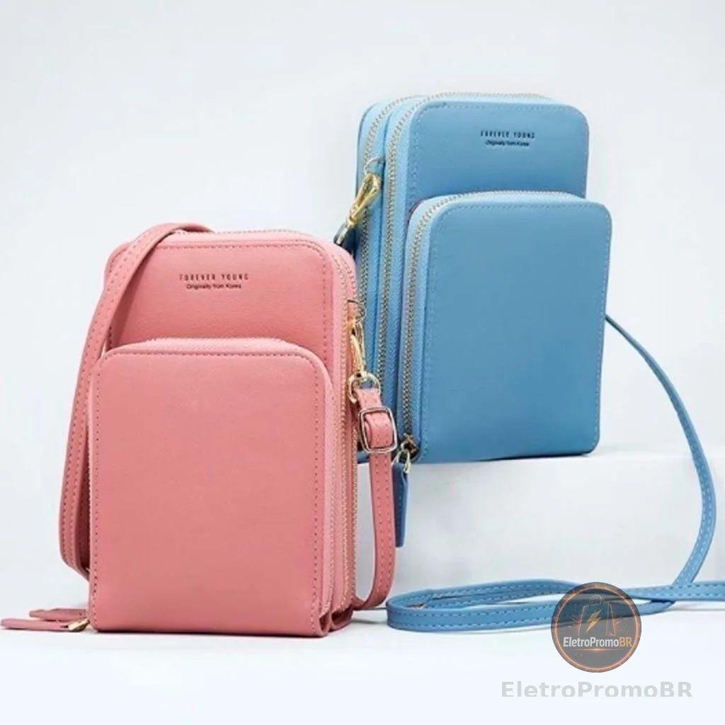 Bolsa transversal feminina moda feminina trabalho social porta celular com 3 divisorias