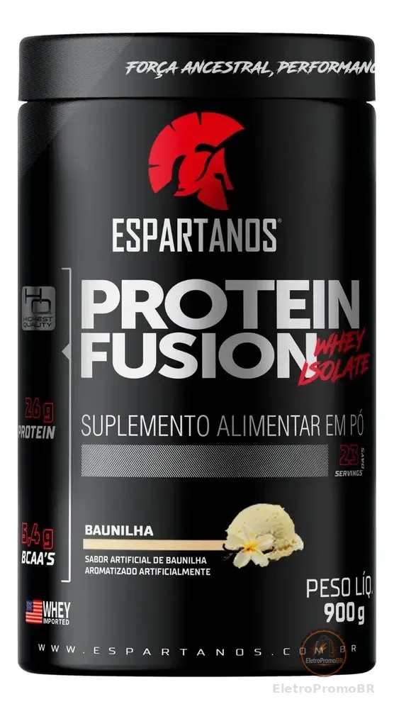 Whey Protein Fusion Isolate 900g - Espartanos Sports Sabor Baunilha