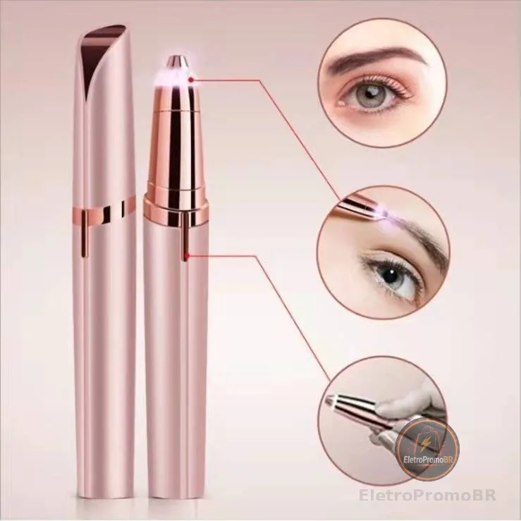 Depilador Indolor Caneta Sobrancelha Removedor Instantâneo de Pelos Facial Elétrico a Pilha Portátil Feminino