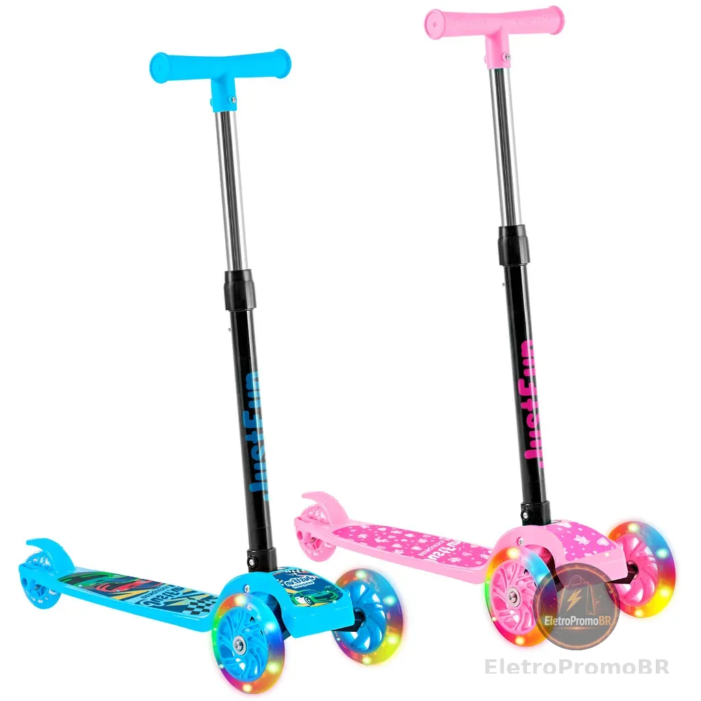 Patinete Infantil 3 Rodas De Led Dobrável Scooter Crianças