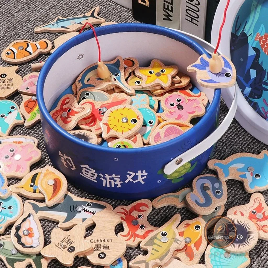 Brinquedos de Pesca Magnética Montessori para Educação Pai-Filho(31+2 / 51+3/ 81+5)
