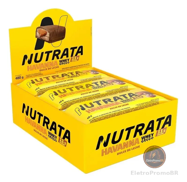 Kit Com 12 Barras Proteicas Havanna Gregobar Doceleite Displ 12un Nutrata Doce De Leite