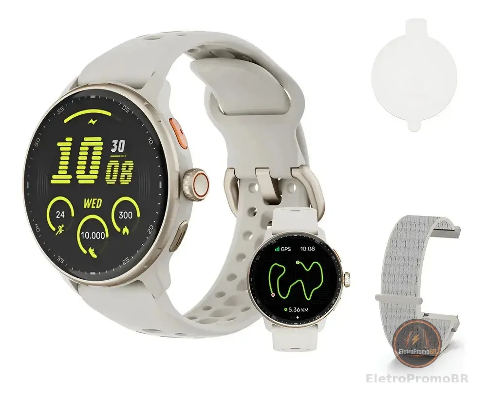 Relógio Inteligente Gps Smartwatch Amoled 3atm Sport Gps Caixa Cinza