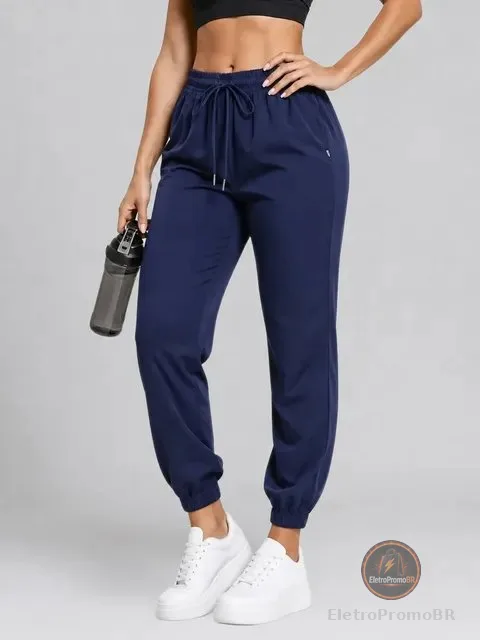 Calça Jogger Tactel Soltinha Moda Fitness Joggings Esportiva