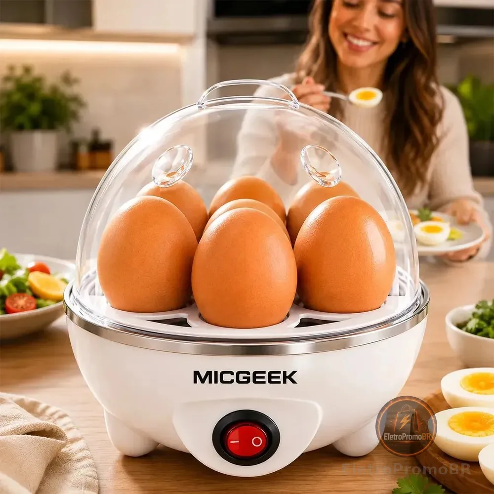 Cozedor De Ovos Automático Panela A Vapor Elétrica Legumes Elétrica Portátil Prático Rápido 7 Ovos Em 5min Micgeek