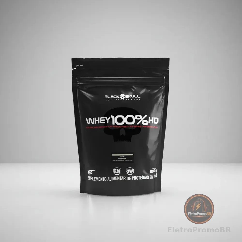 Whey 100% HD sabor Cookies & Cream 900 g Suplemento em pó Black Skull