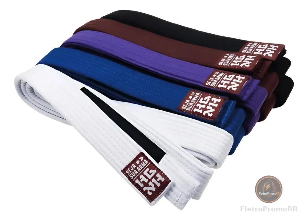 Faixa Para Jiu Jitsu Com Ponta Adulto Haganah Elite 5 Cores Cor Azul Tamanho A3