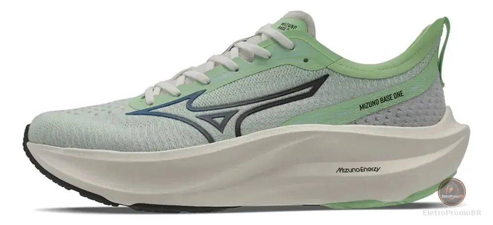 Tênis Mizuno Esportivo Corrida Treino Base One Energy Leve Verde-claro Mesh 38