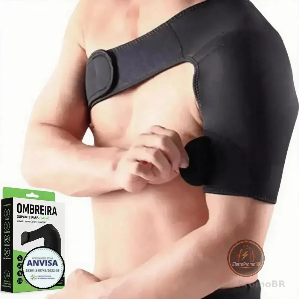 Ombreira Ortopédica Suporte Ombro Neoprene Ajustável Premium Preto Único