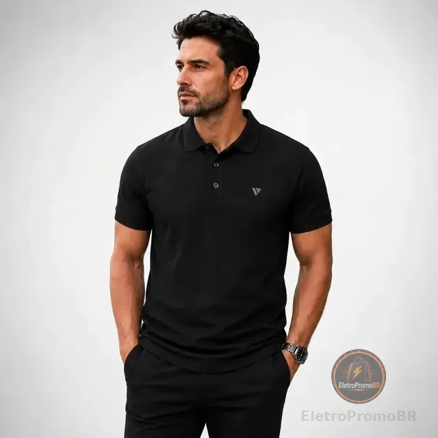 Camisa Gola Polo Masculina Voker Piquet Algodão