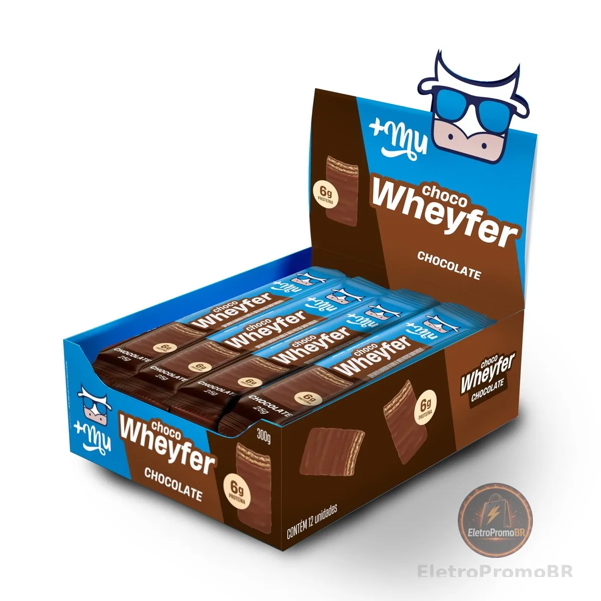 +Mu Chocowheyfer Proteico Sabor Chocolate - Display com 12 unidades - 300g