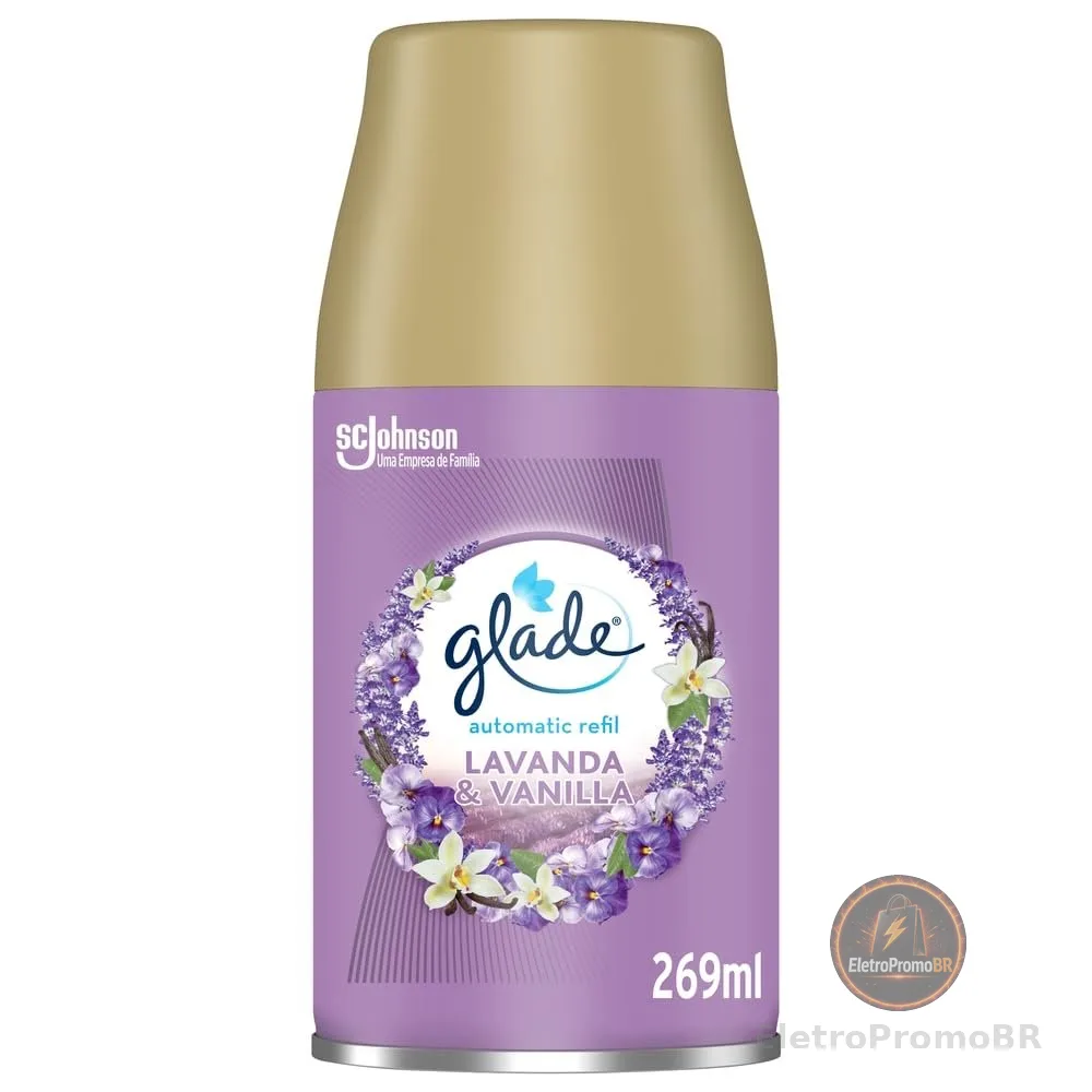 Glade Aromatizador de Ambiente Automático, Lavanda e Baunilha, Refil 260ml
