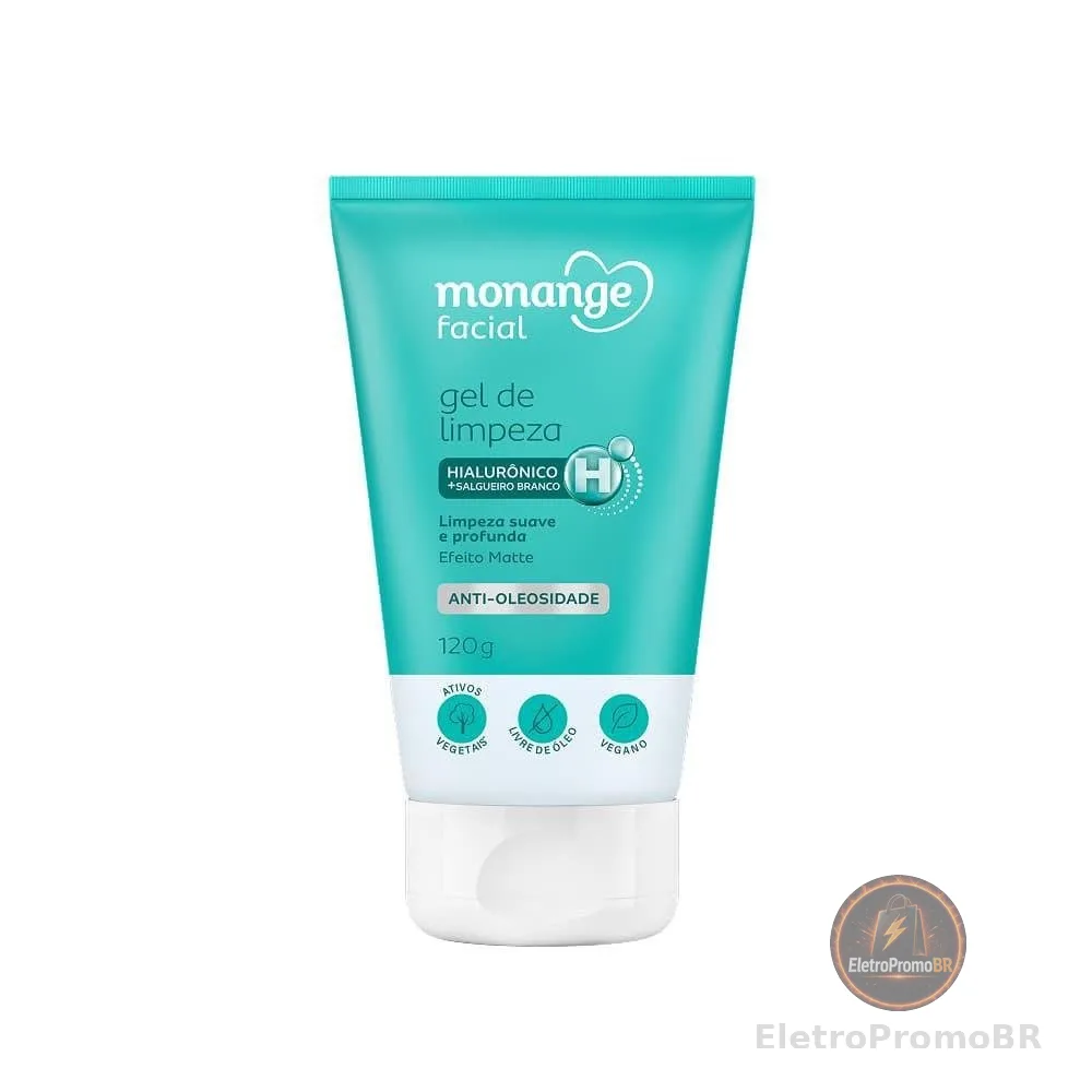 Monange Gel de Limpeza Facial Anti-oleosidade com Ácido Hialurônico e Salgueiro Branco 120g